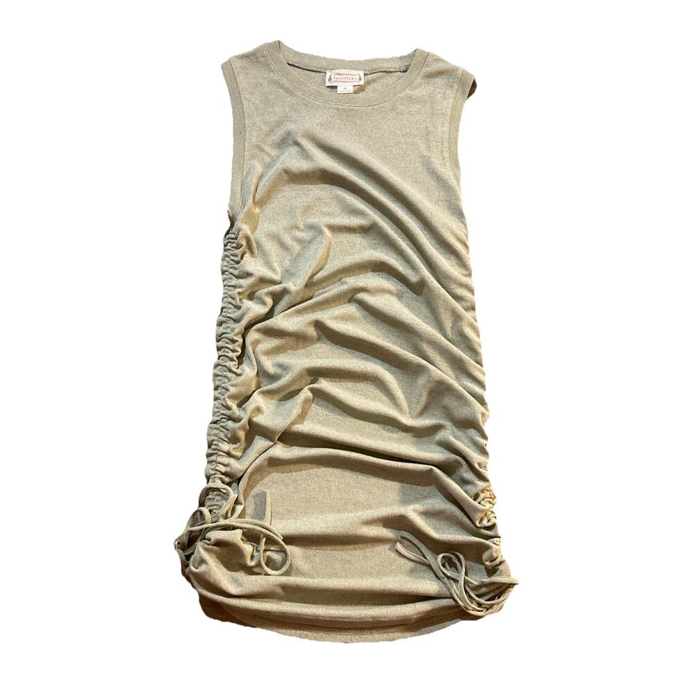 Love Riche Olive Green Ruched Side Tie Sleeveless Mini Dress Size Medium